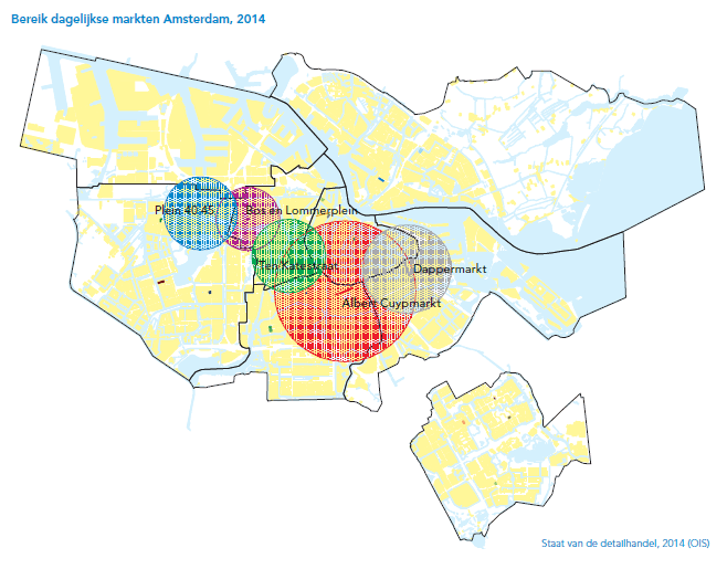 Bereik dagelijkse markten Amsterdam, 2014