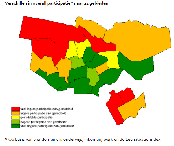  Verschillen in overall participatie naar 22 gebieden